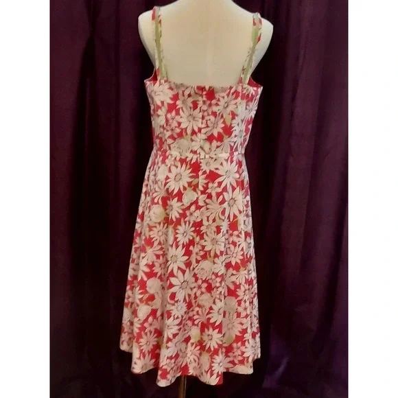 Talbots Dress Size 8 Flora  Fit Flare Sleeveless Pink Pleated Pockets EUC Easter - Picture 6 of 6